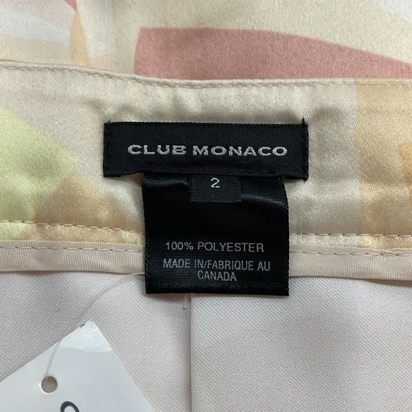 Club Monaco NWT Peach Cream Sunshine Patterned Pleated A-Line Mini Skirt - Picture 4 of 7